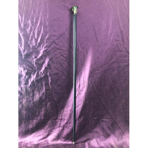 87 - Walking cane with brass ferrule, 82cm (l)  / All lots are located at The Barn, Hampstead Farm, Nr He... 