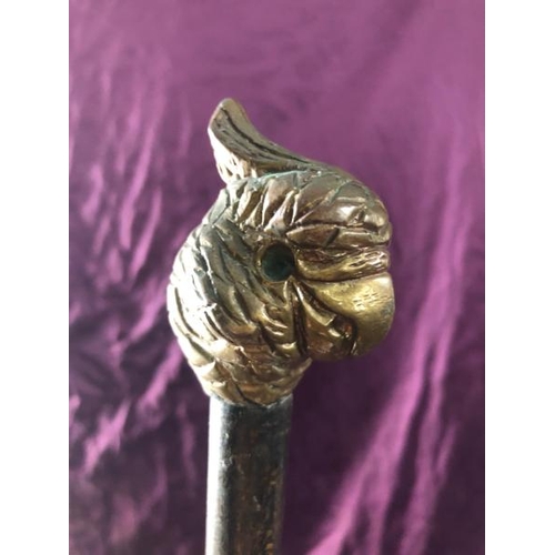 88 - Walking cane with brass cockatoo ferrule, 82cm (l)  / All lots are located at The Barn, Hampstead Fa... 