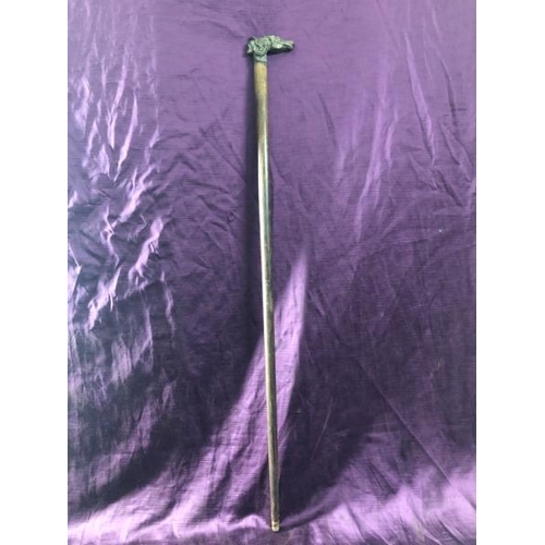 89 - Walking cane with brass horse ferrule, 82cm (l)  / All lots are located at The Barn, Hampstead Farm,... 