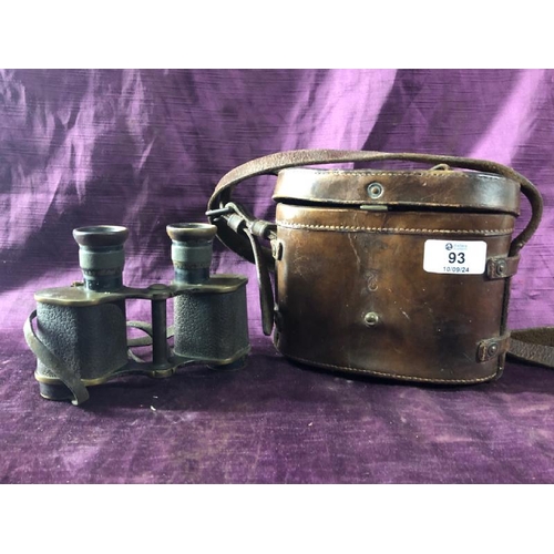 93 - J.B. Brooks & Co Ltd binoculars, with case  / All lots are located at The Barn, Hampstead Farm, Nr H... 