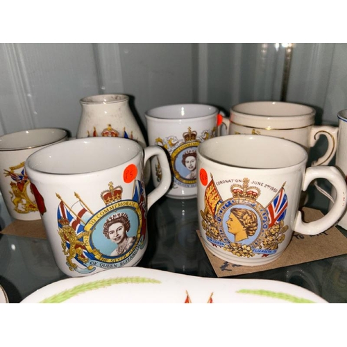 111 - A collection of twelve assorted coronoation related mugs, plates and memorabilia  / All lots are loc... 