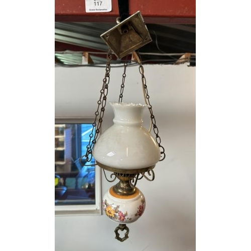 117 - A converted Victorian style ceiling lamp, 52cm drop x 25cm (dia)  / All lots are located at Gower Re... 