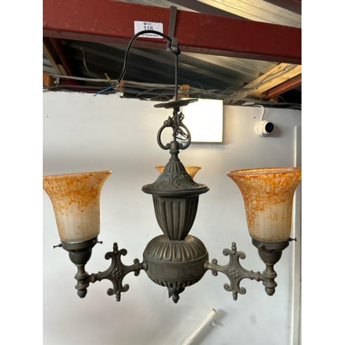 118 - A reproduction three-arm French style ceiling light, 42cm drop x 35cm (dia)  / All lots are located ... 