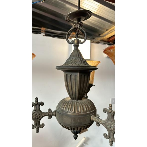 118 - A reproduction three-arm French style ceiling light, 42cm drop x 35cm (dia)  / All lots are located ... 