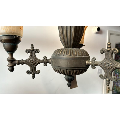 118 - A reproduction three-arm French style ceiling light, 42cm drop x 35cm (dia)  / All lots are located ... 