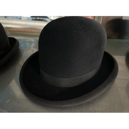 143 - Two bowler hats, one by Hope Brother's London (size 6 5/8)  / All lots are located at Gower Reclamat... 