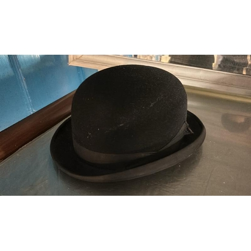 143 - Two bowler hats, one by Hope Brother's London (size 6 5/8)  / All lots are located at Gower Reclamat... 