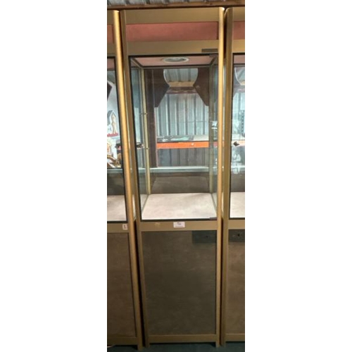 150 - A tall glass display cabinet, with light, without internal glass shelf,  200cm (h) x 50cm (w) x 50cm... 