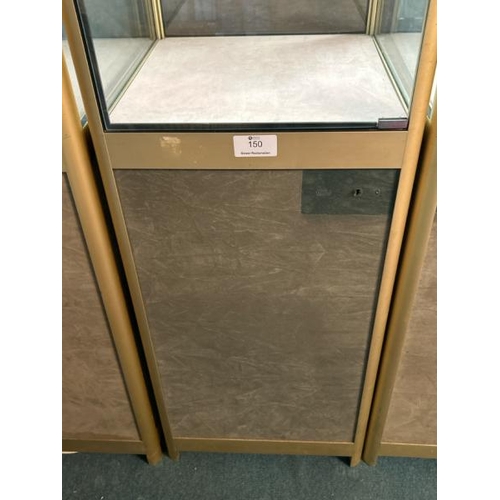 150 - A tall glass display cabinet, with light, without internal glass shelf,  200cm (h) x 50cm (w) x 50cm... 