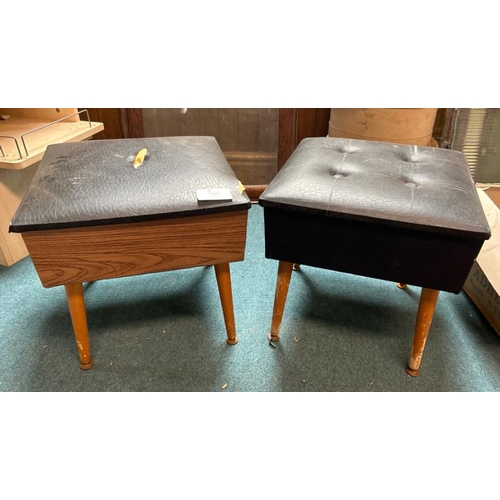 154 - Two similar stools with folding lids, 40cm (h) x 40cm (w) x 40cm (d)  / All lots are located at Gowe... 