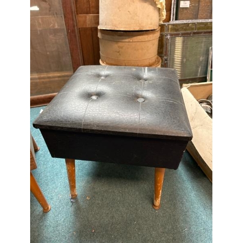 154 - Two similar stools with folding lids, 40cm (h) x 40cm (w) x 40cm (d)  / All lots are located at Gowe... 