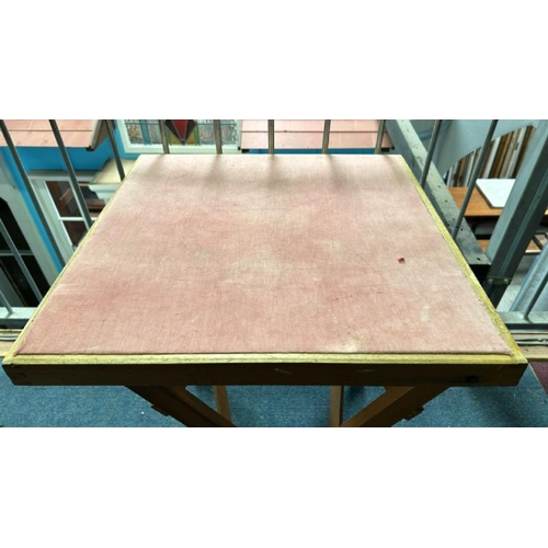 157 - An upholstered folding table, 72cm (h) x 56cm (w) x 56cm (d)  / All lots are located at Gower Reclam... 