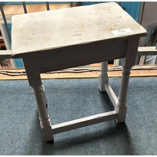 159 - A painted pine table, 49cm (h) x 43cm (w) x 39cm (d)  / All lots are located at Gower Reclamation, U... 