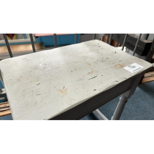 159 - A painted pine table, 49cm (h) x 43cm (w) x 39cm (d)  / All lots are located at Gower Reclamation, U... 