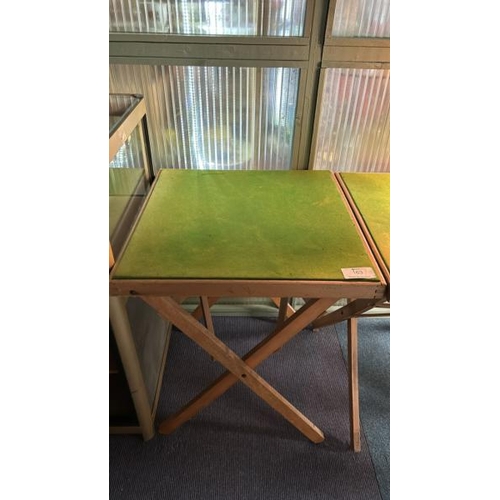 163 - A pair of folding tables with felt top, 68cm (h) x 56cm (w) x 56cm (d)  / All lots are located at Go... 