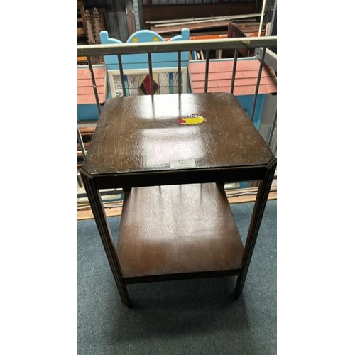 164 - Two tier oak table, 69cm (h) x 50cm (w) x 50cm (d)  / All lots are located at Gower Reclamation, Uni... 