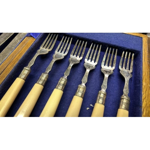 170 - Vintage TT & Co. silver plated fish knives and fork in case  / All lots are located at Gower Reclama... 