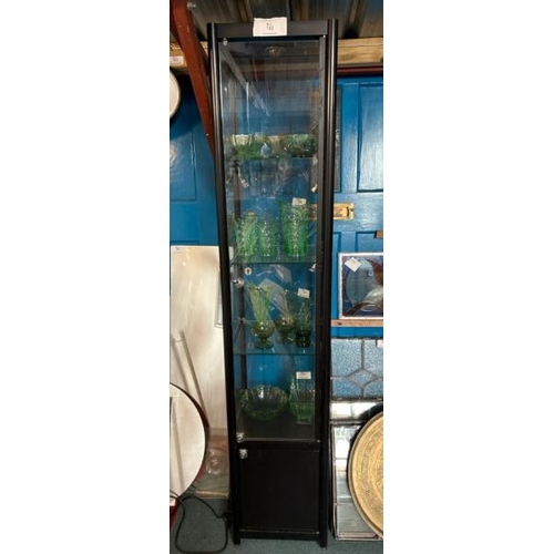 182 - Tall display cabinet with three internal glass shelves, 198cm (h) x 39cm (w) x 39cm (d)  / All lots ... 