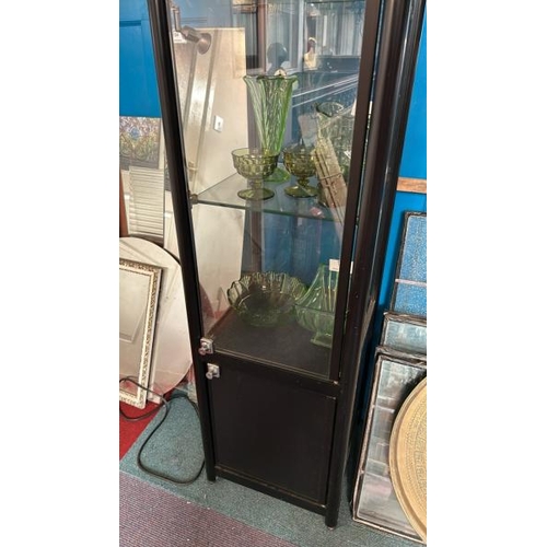 182 - Tall display cabinet with three internal glass shelves, 198cm (h) x 39cm (w) x 39cm (d)  / All lots ... 