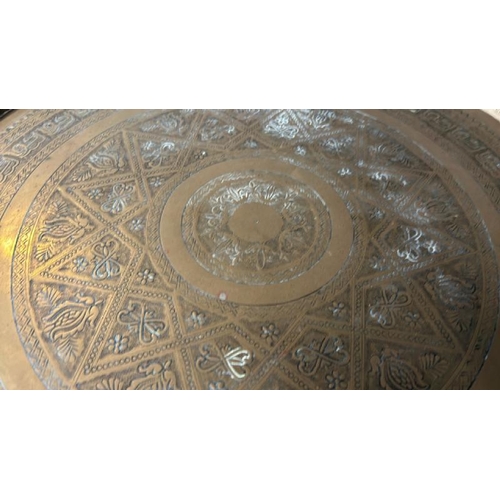 186 - Oriental style brass charger, 58.5cm (dia)  / All lots are located at Gower Reclamation, Unit 17b, C... 