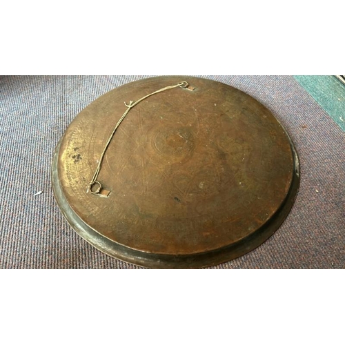 186 - Oriental style brass charger, 58.5cm (dia)  / All lots are located at Gower Reclamation, Unit 17b, C... 