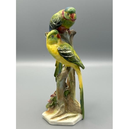 224 - Royal Adderley bone china parakeets, 15cm high  / All lots are located at Gower Reclamation, Unit 17... 