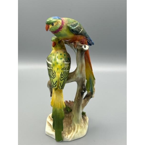 224 - Royal Adderley bone china parakeets, 15cm high  / All lots are located at Gower Reclamation, Unit 17... 