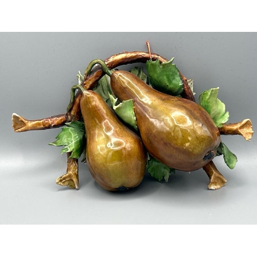 232 - Capodimonte pears, 9cm wide  / All lots are located at Gower Reclamation, Unit 17b, Crofty Industria... 