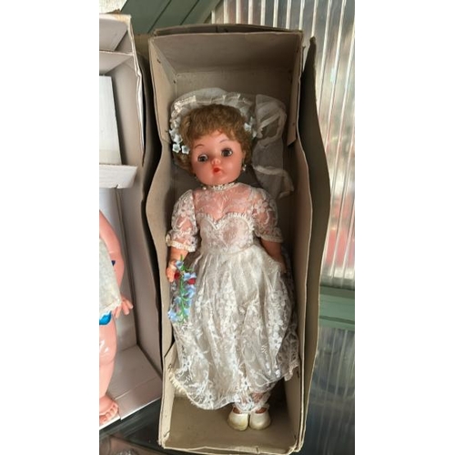 239 - Three vintage dolls in original boxes including Choosy Susie by Bluebell, 'Kitty' wedding dress doll... 