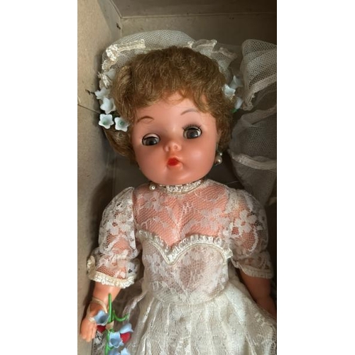 239 - Three vintage dolls in original boxes including Choosy Susie by Bluebell, 'Kitty' wedding dress doll... 