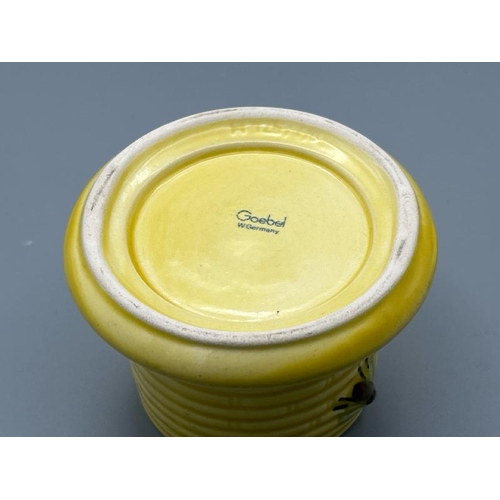 273 - Crown Devon honey pot, circa 1930's, with a Geobel 1960's honey pot  / All lots are located at Gower... 