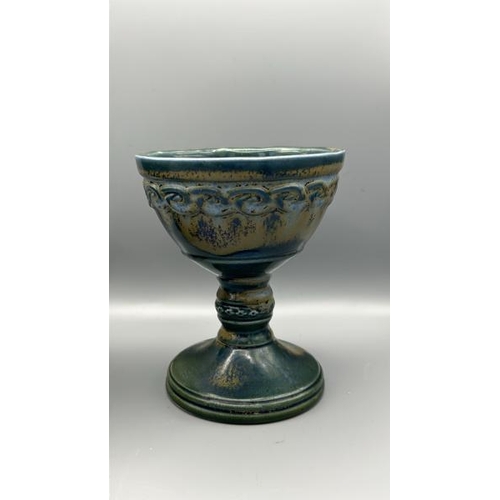 277 - A pair of glazed pottery goblets, 13cm (h)  / All lots are located at Gower Reclamation, Unit 17b, C... 