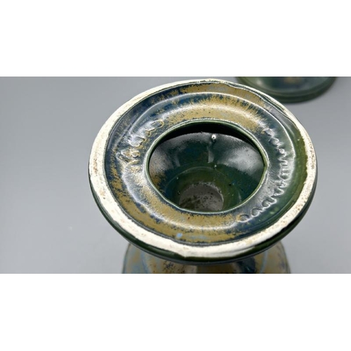 277 - A pair of glazed pottery goblets, 13cm (h)  / All lots are located at Gower Reclamation, Unit 17b, C... 