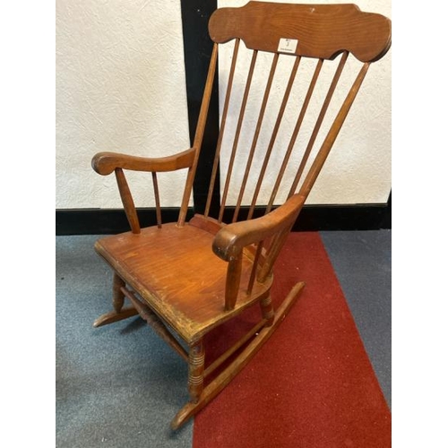 3 - A Victorian high stickback rocking chair, 103cm (h) x 59cm (w) x 76cm (d)  / All lots are located at... 