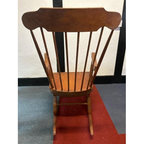 3 - A Victorian high stickback rocking chair, 103cm (h) x 59cm (w) x 76cm (d)  / All lots are located at... 