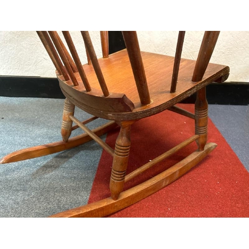 3 - A Victorian high stickback rocking chair, 103cm (h) x 59cm (w) x 76cm (d)  / All lots are located at... 