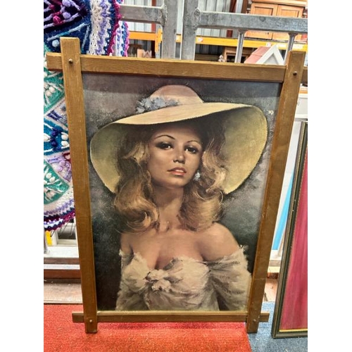 302 - A framed print on board of Bridget Bardot, 80cm (h) x 60cm (w)  / All lots are located at Gower Recl... 