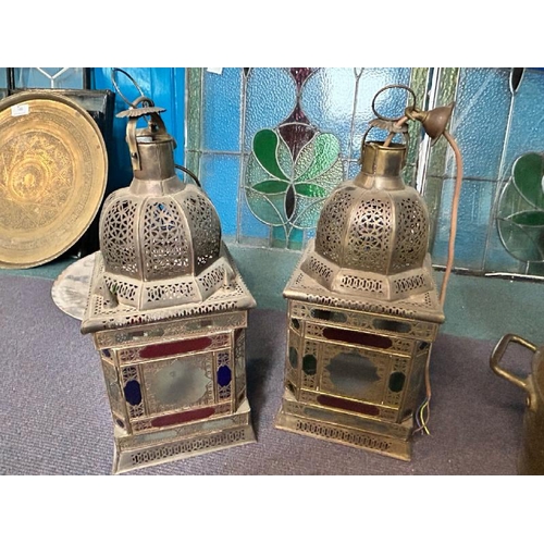 316 - Two Moroccan style ceiling lights, 56cm (h)  / All lots are located at Gower Reclamation, Unit 17b, ... 