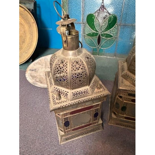 316 - Two Moroccan style ceiling lights, 56cm (h)  / All lots are located at Gower Reclamation, Unit 17b, ... 