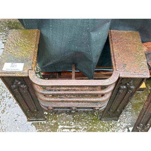 321 - Cast iron hob grate, 46cm (h) x 51cm (w) x 25cm (d)  / All lots are located at Gower Reclamation, Un... 