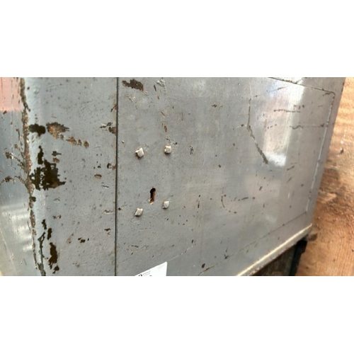 326 - Large metal safe, 41cm (h) x 66cm (w) x 60cm (d), with key  / All lots are located at Gower Reclamat... 