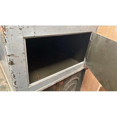 326 - Large metal safe, 41cm (h) x 66cm (w) x 60cm (d), with key  / All lots are located at Gower Reclamat... 