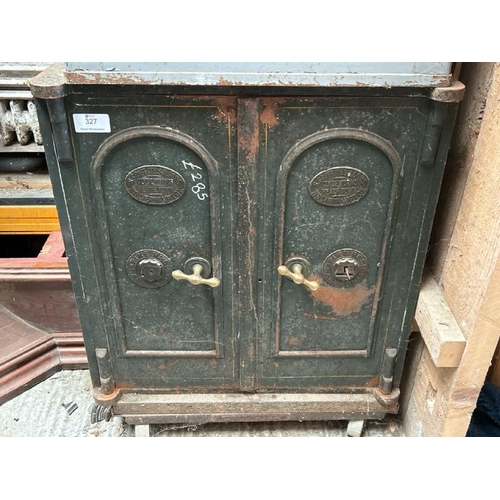 327 - Griffiths and Sons, Clydeworks Heathtown, safe, with key, 92cm (h) x 76cm (w) x 54cm (d)  / All lots... 