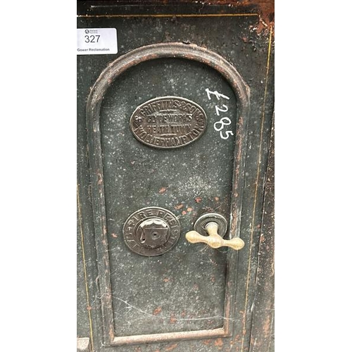 327 - Griffiths and Sons, Clydeworks Heathtown, safe, with key, 92cm (h) x 76cm (w) x 54cm (d)  / All lots... 