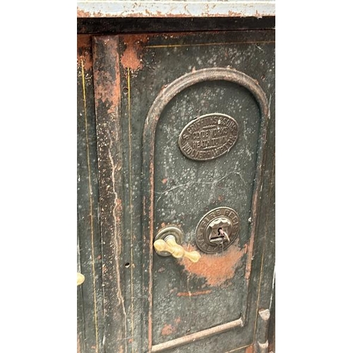 327 - Griffiths and Sons, Clydeworks Heathtown, safe, with key, 92cm (h) x 76cm (w) x 54cm (d)  / All lots... 