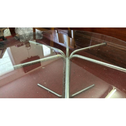 328 - Modern glass topped coffee table, 39cm (h) x 76cm (dia)  / All lots are located at Gower Reclamation... 