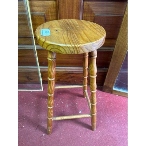 330 - Pine kitchen stool, 69cm (h) x 29cm (dia)  / All lots are located at Gower Reclamation, Unit 17b, Cr... 