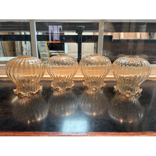 34 - Four mid-century French glass light shades, 14.5cm (h) x 4.5cm (dia) at base  / All lots are located... 