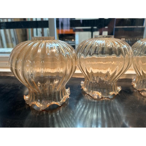 34 - Four mid-century French glass light shades, 14.5cm (h) x 4.5cm (dia) at base  / All lots are located... 