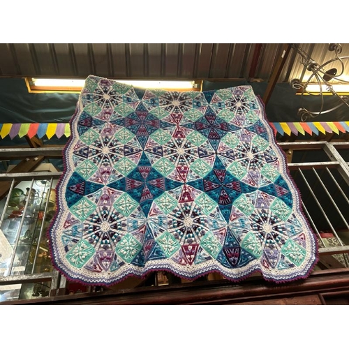 344 - Hand knitted colourful blanket  / All lots are located at Gower Reclamation, Unit 17b, Crofty Indust... 